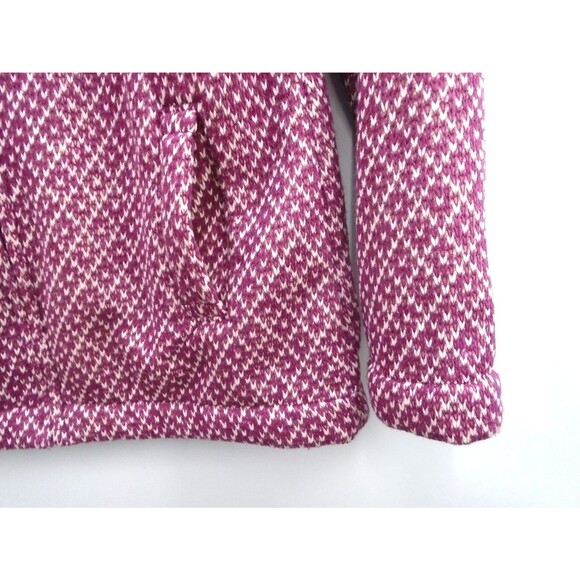 LL Bean Womens Size M Diamond Jacquard Anorak Full Zip Fleece Jacket 296574 - Picture 7 of 11